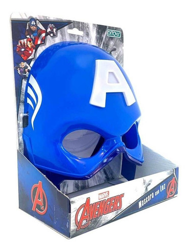 Imagen 2 de 6 de Mascara Capitan America Avengers Con Luz Ditoys Art 2481