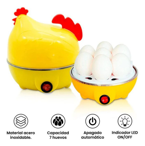 Gallina Hervidora Eléctrica - Hasta 7 Huevos Amarillo