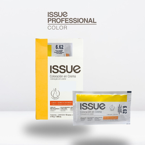 Tinte Capilar En Crema. Issue Baseline. Sachet 47g Tono 6.62 Rojo Intenso Nacarado