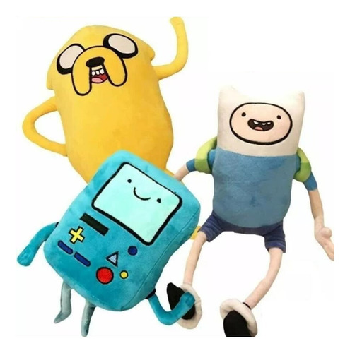 3pcs Adventure Time Finn Jake Bmo Muñeco Peluche Juguete