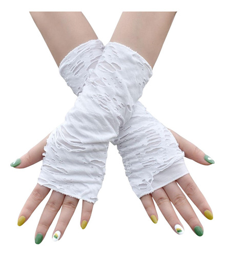 Guantes Largos Sin Dedos Góticos Guantes Rasgados