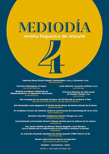 Libro Mediodia. Revista Hispanica De Rescate. 4 - Mediodi...