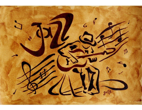 Poster 50x70cm Georgeta Blunaro Obra Jazz - Arte Musica Som