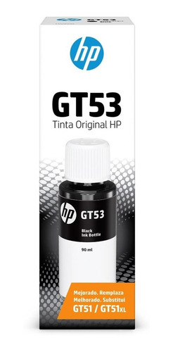 Botella Tinta Hp Gt53 Negro Original M0h57al Deskjet Gt 5820 Reemplaza Gt51