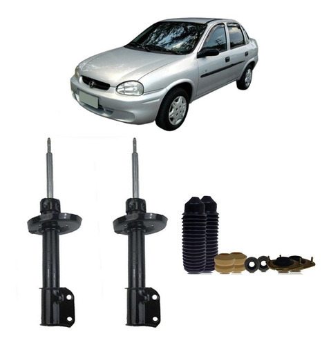 02 Amortecedor Dianteiro Corsa Sedan 1995 1996 1997 98 + Kit