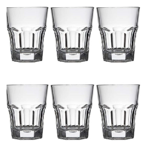 Set 6 Vasos Shot Tequilero Cortos Vidrio 