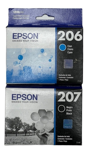 Cartuchos Epson 207 N Alto Rendimiento + 206 Cian Xp2101