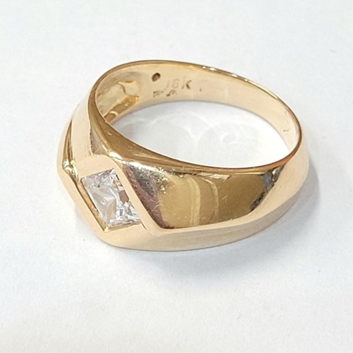 Imagen 4 de 4 de Anillo Sello Oro 18kts Rojo Cubic 5,0grs N°15 Brumat
