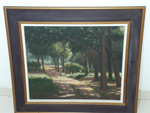 2025- Newton Costa Ost 73x65cm C/moldura. Trilha Na Mata. (Usado)