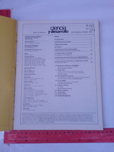 Revista Ciencia Y Desarrollo No 70 Septiembre Octubre 1986 (Usado)