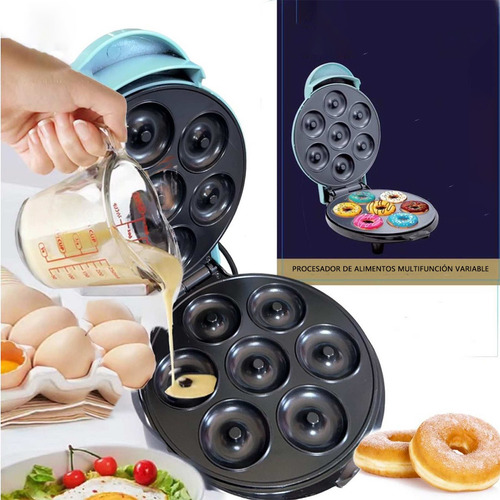 Máquina De Donas 7 Donitas Antiadherente Para Color Celeste