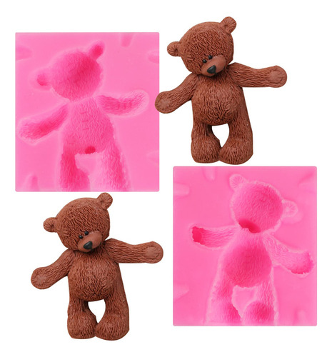 Molde De Silicona Para Fondant De Oso De Peluche 3d, Para Pa