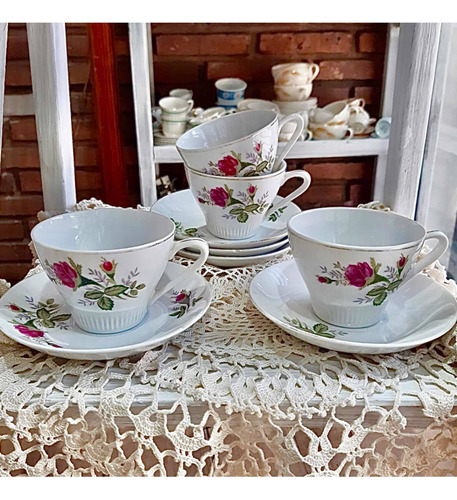 Juego De Té De Porcelana China Con Rosas