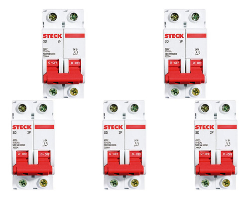 Kit C/5 - Disjuntor Steck Din Bipolar 80a Sd2 C 10ka
