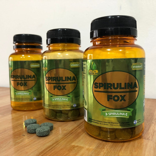 Spirulina Pura + Frasco 60 Comprimidos + Spirulina Fox
