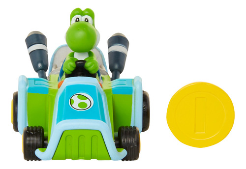 Yoshi Vehiculo Pull Back Moneda Original 5 40462 Mario Bros