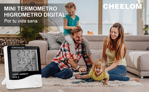Termómetro Higrómetro Digital Interior Reloj Alarma Htc-2
