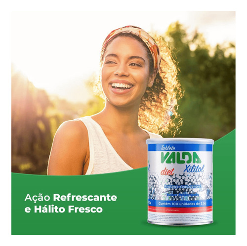 Tablete Gomas De Mascar Valda Diet Com Xilitol Pote 100 Un
