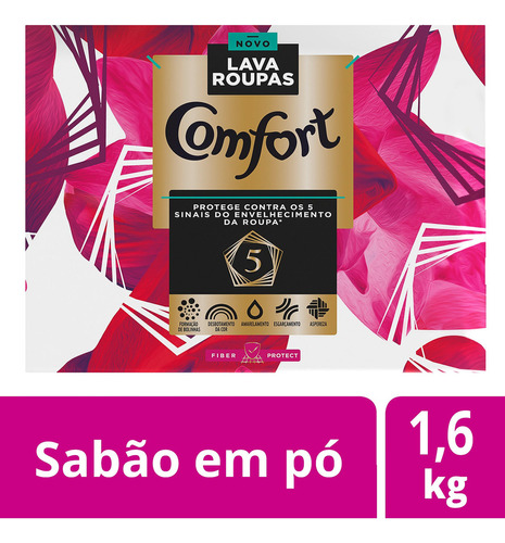 Lava Roupas Em Pó Fiber Protect Caixa 1,6kg Comfort