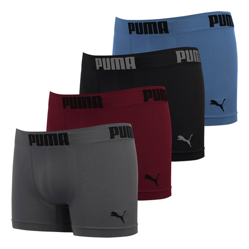 Kit 4 Cuecas Boxer Puma Masculina Box Microfibra Original