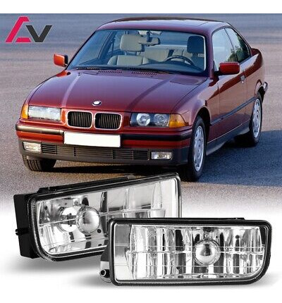 For Bmw E36 1992-1998 Clear Lens Pair Bumper Fog Lights  Yyr