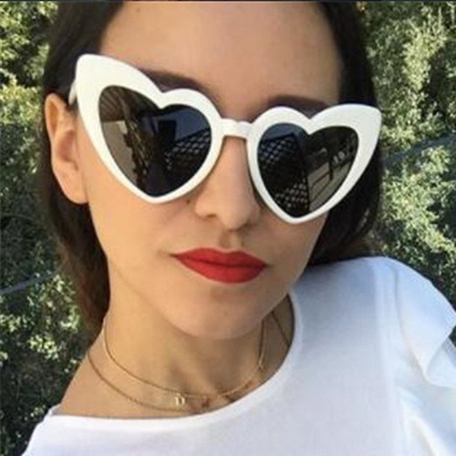 Entes Mujer Accesorios Para Lentes De Corazon Dama Moda Sol Color De La Lente Oscura Color Del Armazón Blanco Diseño Corazon Ind