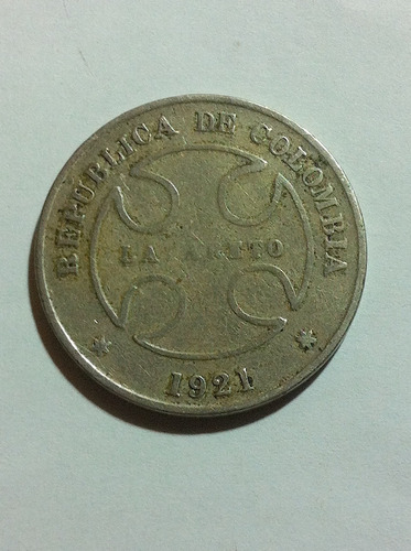 Moneda Colombia Antigua 100 Años 1921  Lazareto