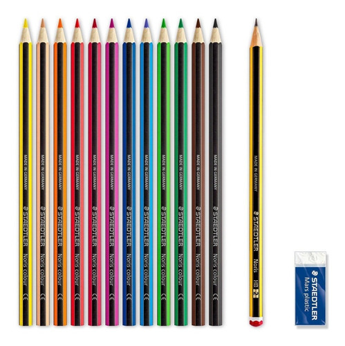 Staedtler 12 Lápis De Cor Kit C/ Borracha E Lápis Grafite