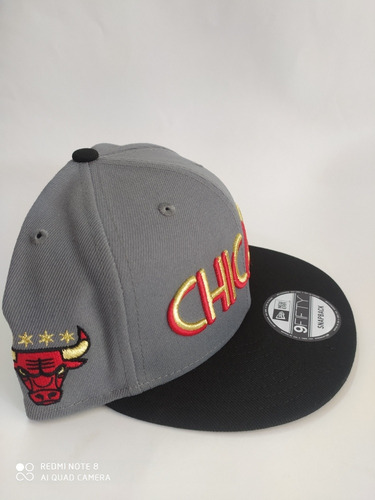 Imagen 3 de 5 de Gorra Chicago Bulls Nba Gris/negra 9fifty Snapback Ajustable