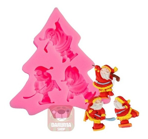 Molde Silicona Arbol Navidad Santa Porcelana Fria Fondant