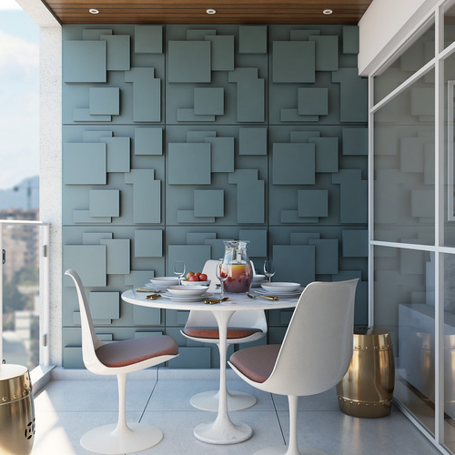 Imagem 10 de 10 de 10m² Quadratto Revestimento 3d Decorativo +3 Fita Dupla Face