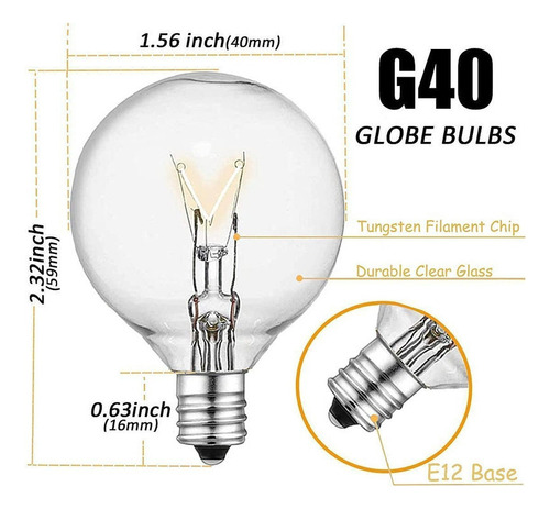 Focos Exteriores Impermeables Vintage De 25 Guirnaldas