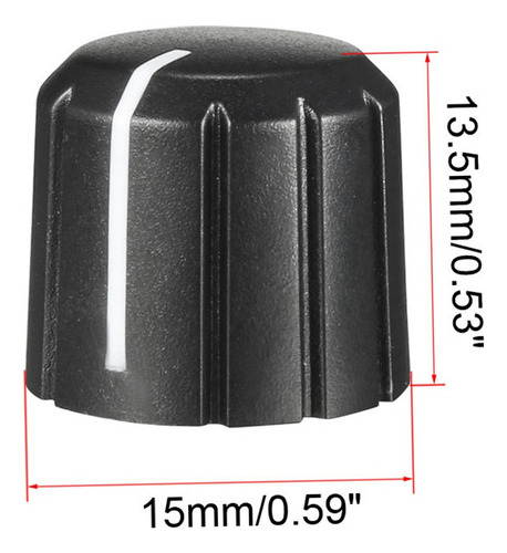 20 Perilla Giratoria Potenciómetro Giratorio Perilla Negro