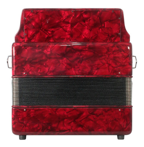 Moretti Turin Red Acordeón De Botones Tono Fa Funda Correas Color Rojo