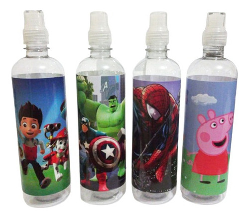 10 Botellas Infantiles Pico Sport Souvenir Spider Peppa Paw 
