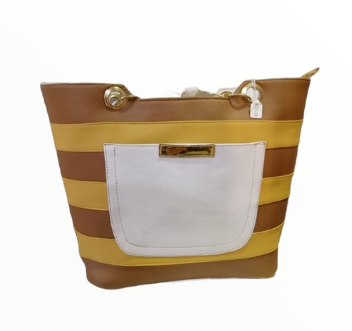 Bolsa De Dama Carmel Franjas Mostaza