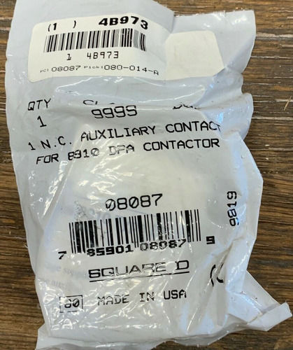 Square D Class 9999 Type D01 Auxiliary Contact For 8910 Ssm