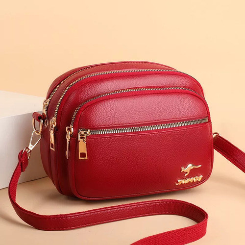 Bolso De Hombro De Mujer De Moda Fiesta Liso Cuero 3 Capas