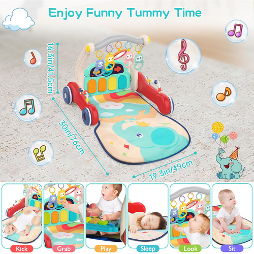 Colchoneta De Juego Para Bebés Pakoo Baby Gym Con Andador Y
