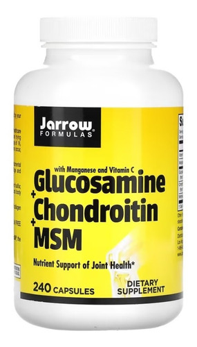 Jarrow Formulas Glucosamina + Condroitina + Msm 240 Cápsulas Sabor Sin sabor