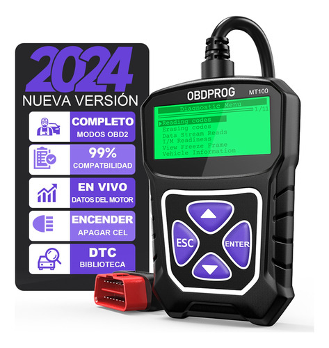 Escaner Automotriz Scanners Obdprog Mt100 Obd2 Scanner Motor