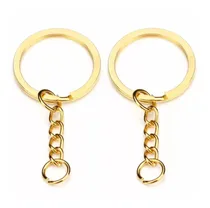 Comprar Argola Chaveiro C\u002F Corrente 28mm + Elo 8mm 100 Pçs - Dourada