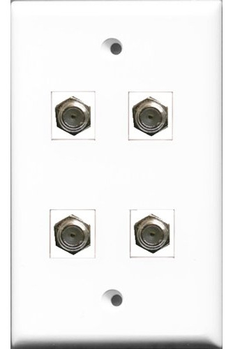 Able Coaxial 4 Puerto Placa Pared Tipo F