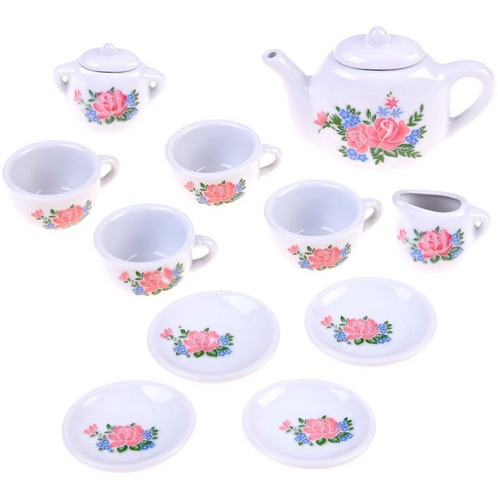 Imagem 2 de 6 de Kit Festa Do Chá Da Tarde Porcelana Infantil 12 Pçs Tea Set