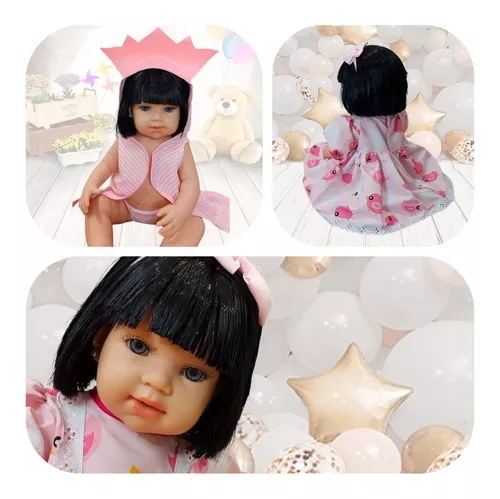 Boneca Bebe Reborn 100% Silicone Realista Luxo Com Itens