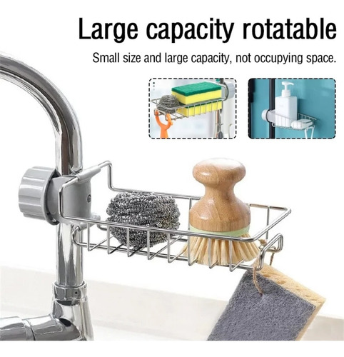 Imagen 2 de 5 de Cesta Rejilla Organizador Cocina Baño 19x13x4cms Acero Inox
