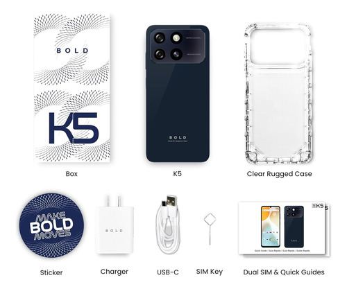 Blu Bold K5 4g 64 Gb Azul 4 Gb Ram (+4 Gb Ram Virtual) Azul