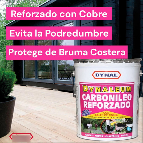 Carbolineo Reforzado Tineta Dynal Para Madera 17 Litros