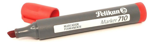 Marcador Permanente Punta Biselada Rojo Pelikan 710