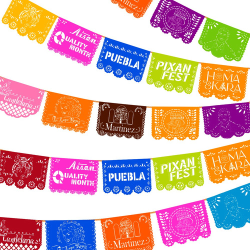 Papel Picado - 150 Metros De Enramada Personalizada